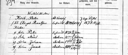 Paistu household book: Peeter Koik, born at Alt-Karrishof (Vana-Kariste), parents Märt and Mari; his wife Els, entered as née “Ranthus” and born at Euseküll (Õi