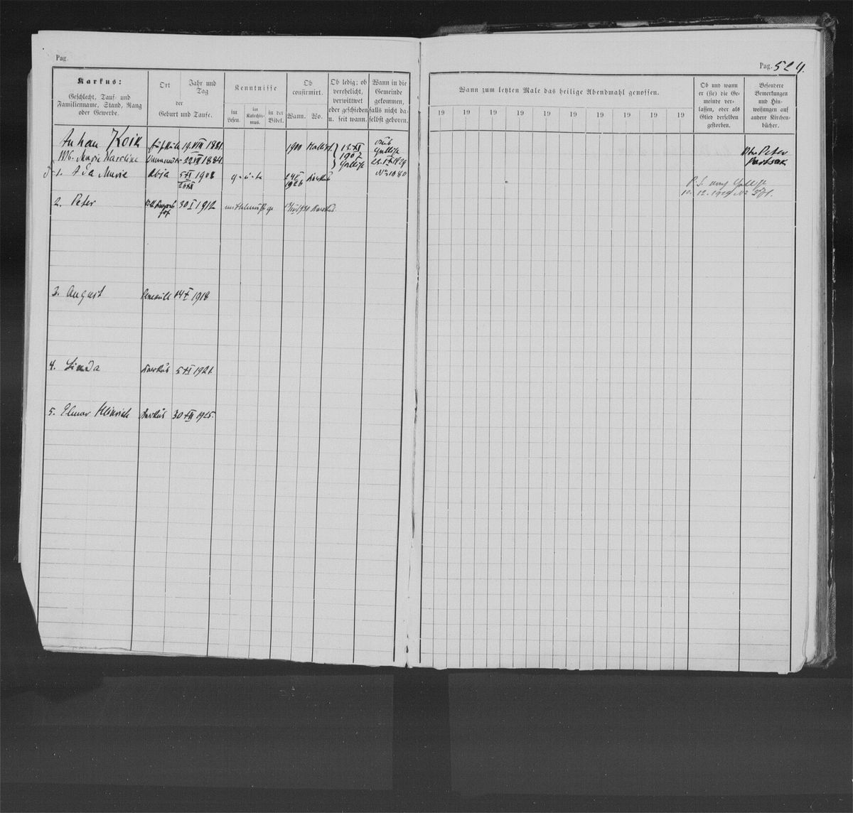 Scan of Karksi household register, page 524