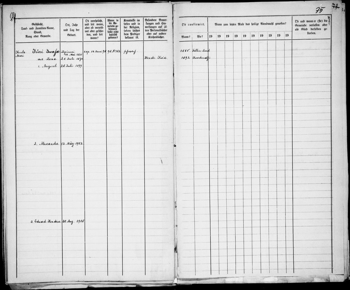 Scan of Halliste household book: Iwask household, Lena (EAA.1275.1.143)