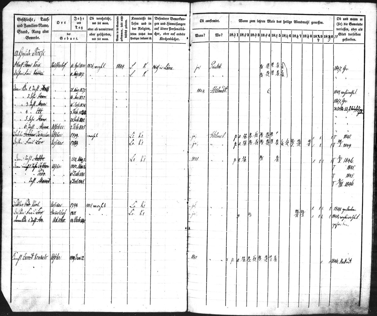 Scan of Helme household books: Koik pages 11 of 13 (other Koik families)