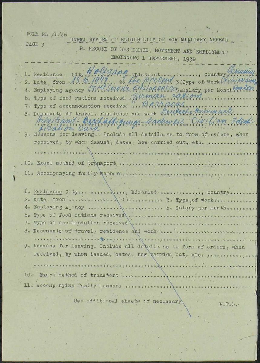 Scan of Elmar Koik: UNRRA review p3, Wolfgang, 501st Engineers