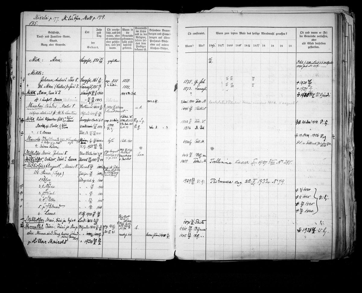 Scan of Viljandi Jaani p175: Juri Meomuttel jr, wife Minna, son Hillar Mairold