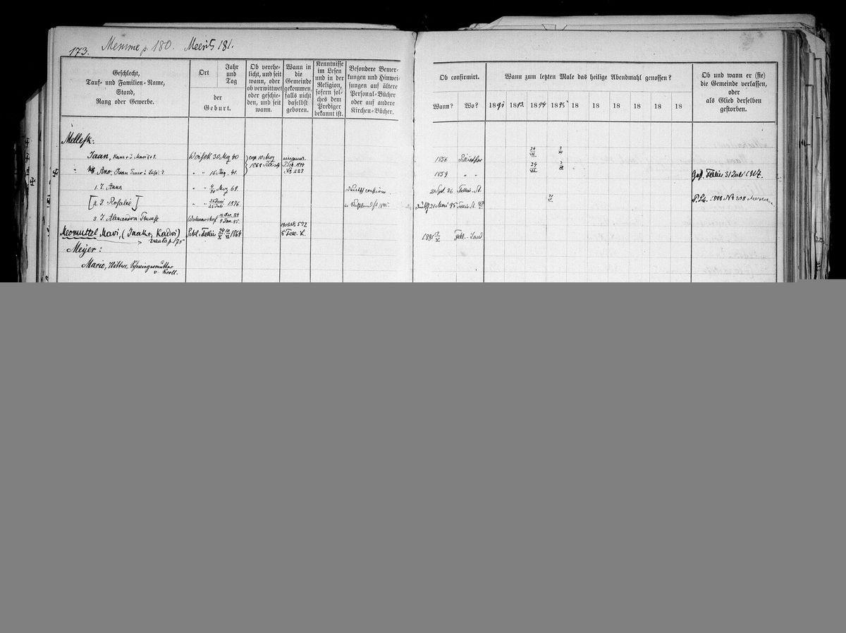 Scan of Viljandi p173: Mari Meomuttel, daughter of Jaak and Kadri