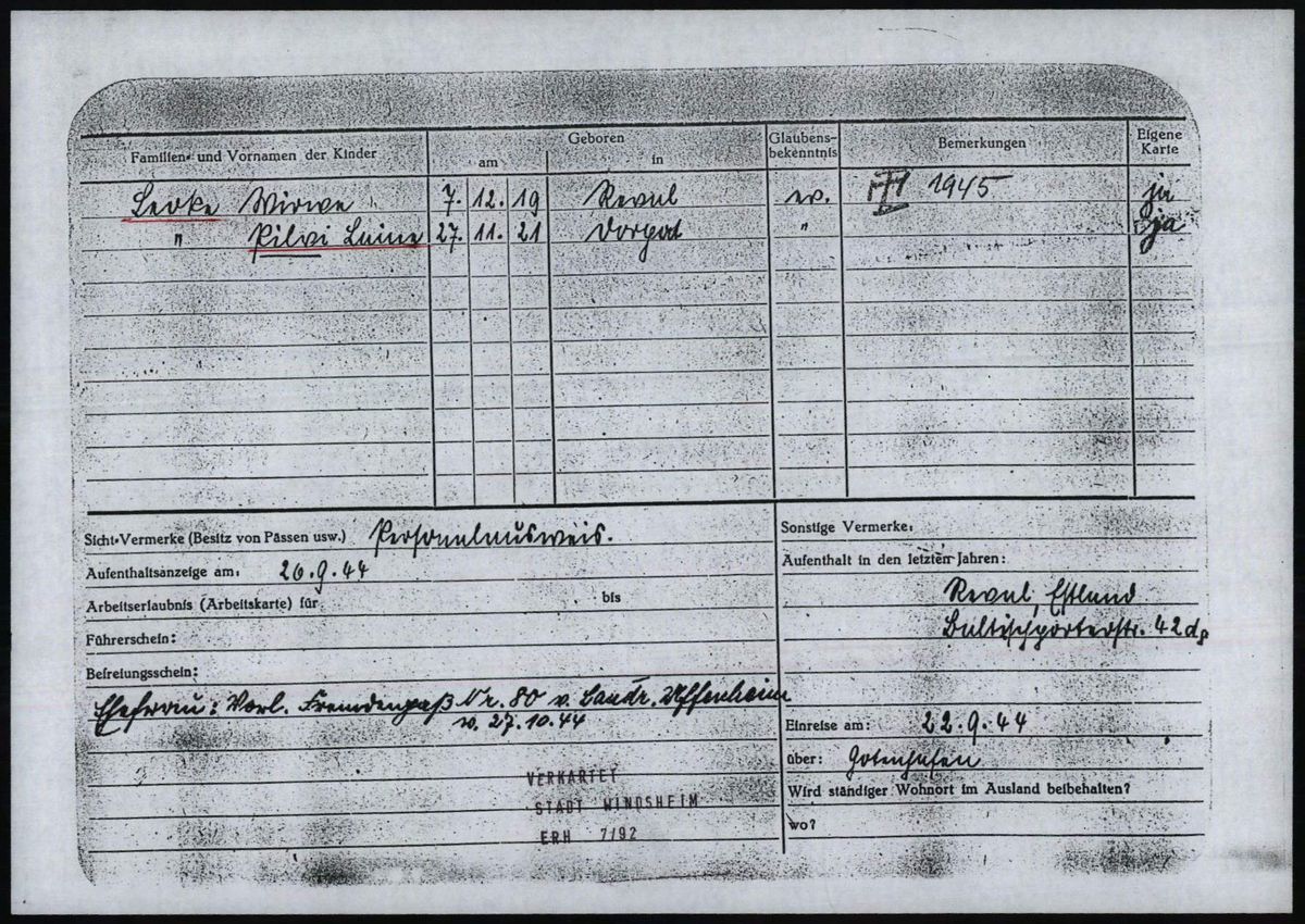 Scan of Leoke family card, back (copy 2)