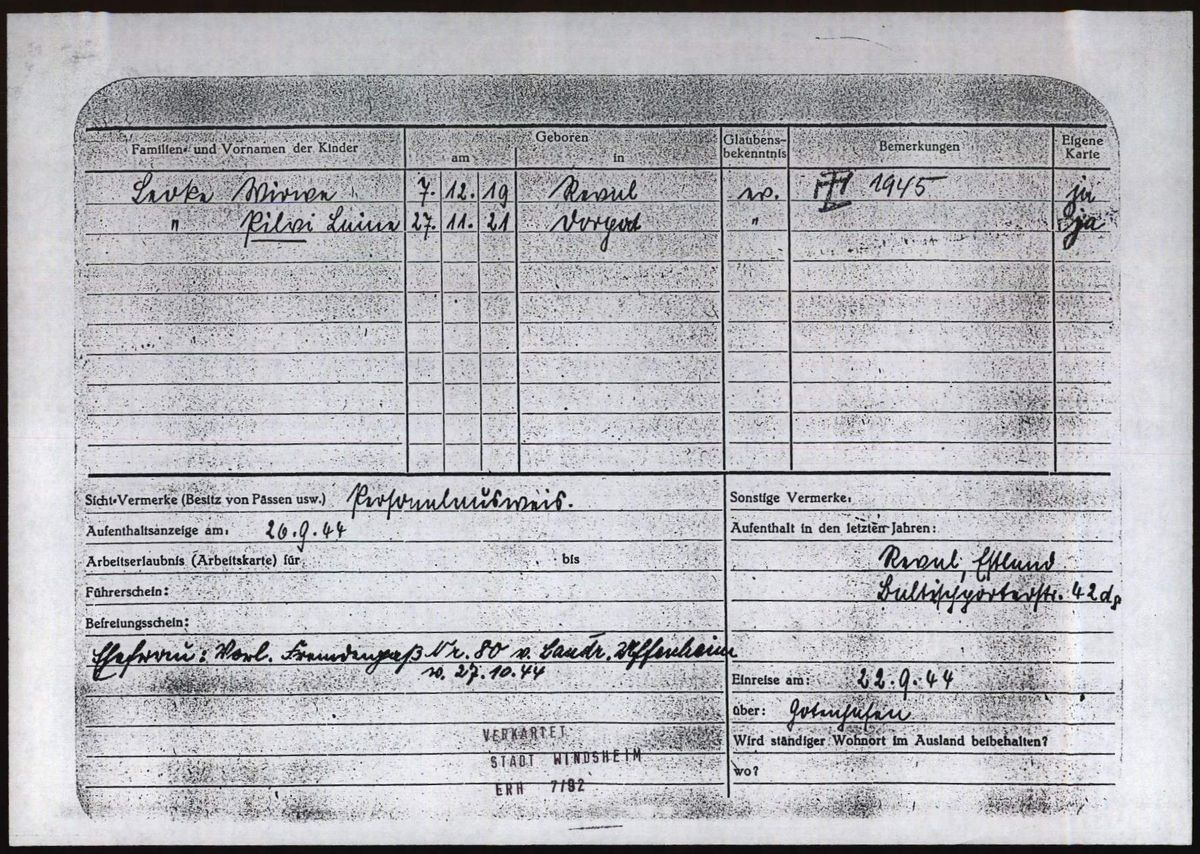 Scan of Leoke family card, back (copy 3)