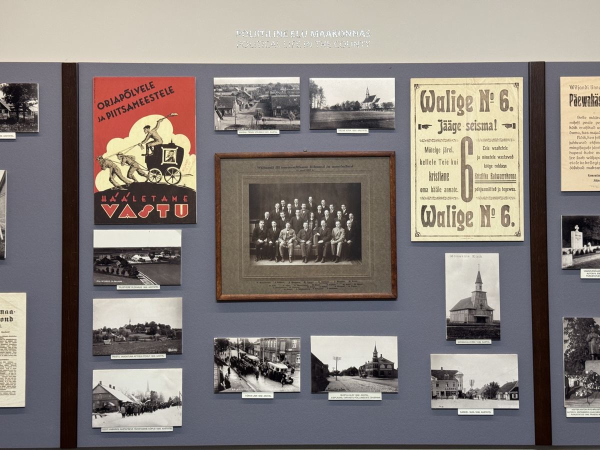 Viljandi Museum display, set 4 no. 8: Political life wall: 1927 county council
