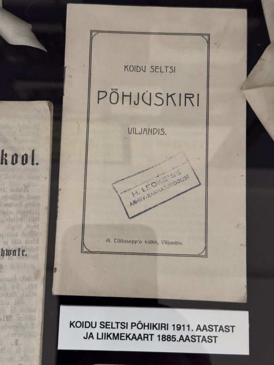 Viljandi Museum display, set 5 no. 5: Koidu statutes 2