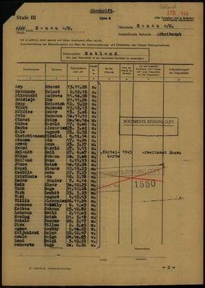 Elmar Koik: Hanau labour office list (ITS 146)