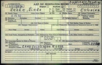 Linda Leoke: DP card, duplicate