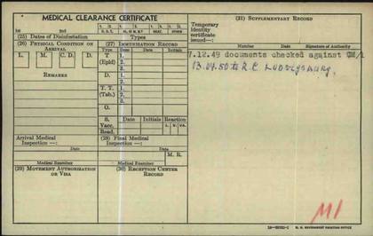 Linda Leoke: duplicate card back, to Ludwigsburg 1950