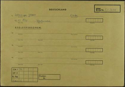 Linda Leoke: Arolsen file envelope L-3641
