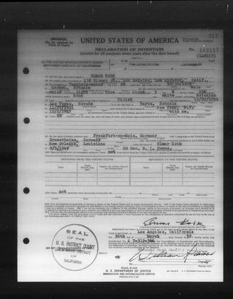 Declaration of intention 1952: Elmar Koik